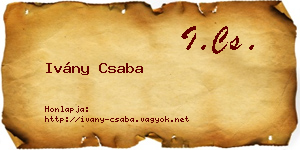 Ivány Csaba névjegykártya