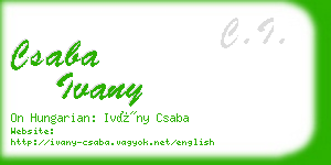 csaba ivany business card